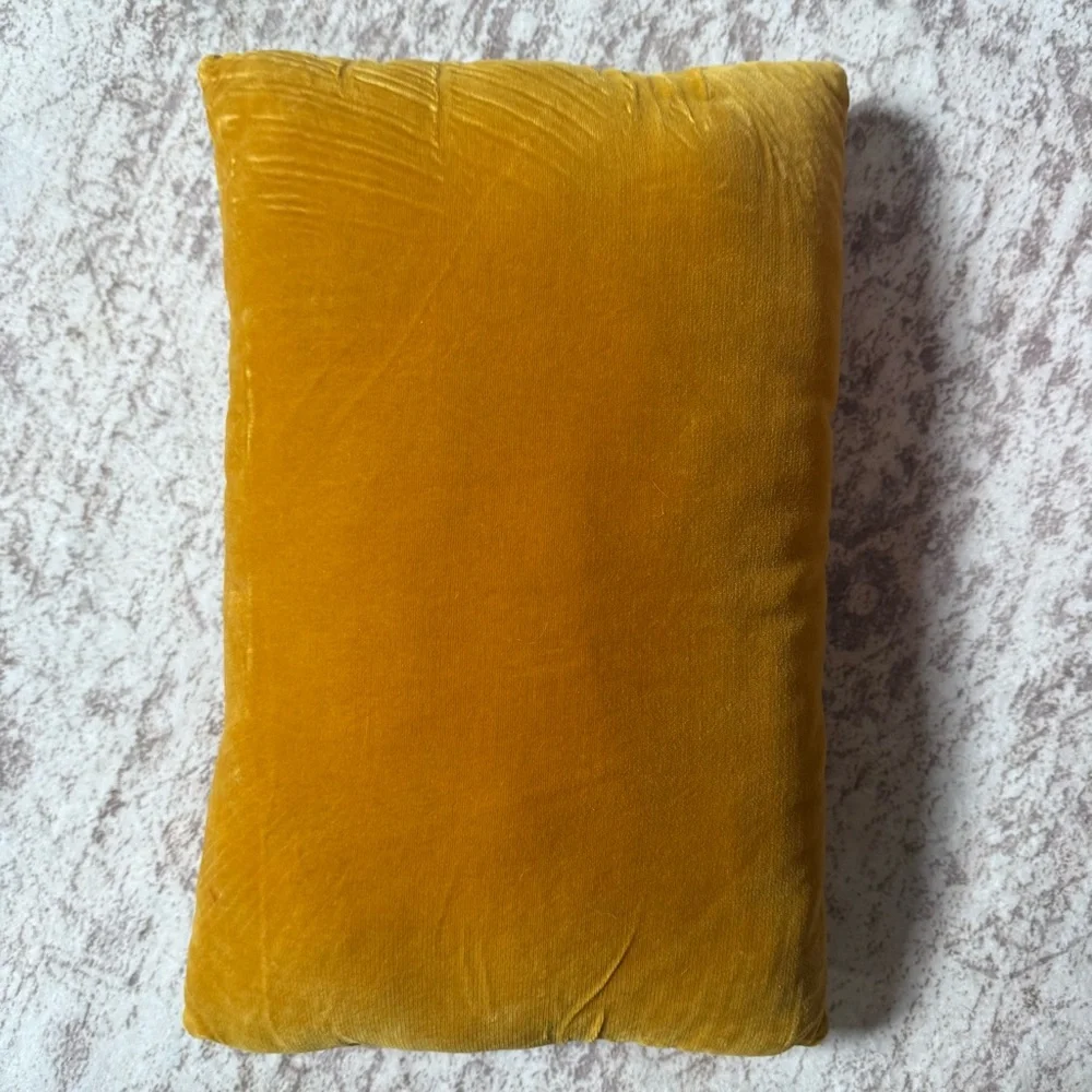Cottagecore Boho Velvet Doily Throw Pillow Yellow